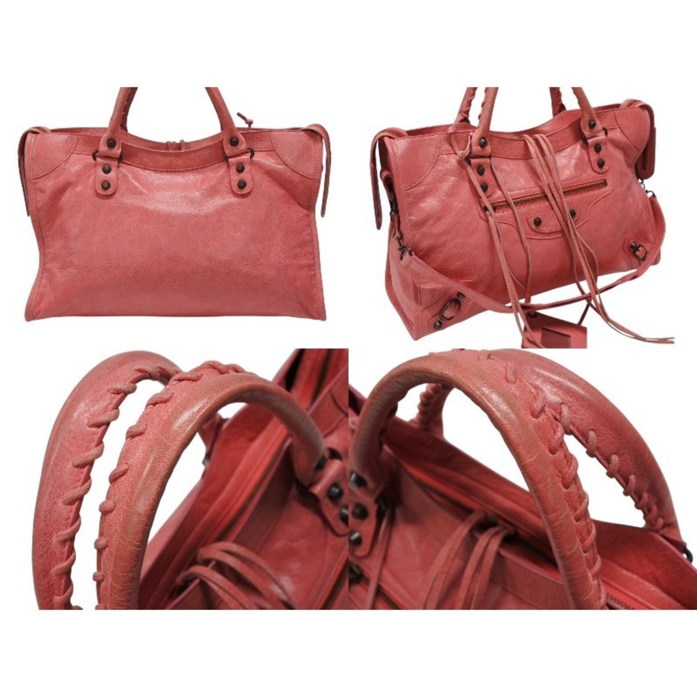 BALENCIAGA The Giant City handbag pink leather attached mirror - Picture 3 of 10